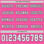 Custom Pink White=Kelly Green Long Sleeve Authentic Football Jersey