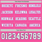 Custom Pink White Black-Light Blue Long Sleeve Authentic Football Jersey