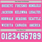 Custom Pink White-Sky Blue Long Sleeve Authentic Football Jersey