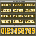 Custom Olive Gold-White Long Sleeve Salute To Service Authentic Football Jersey