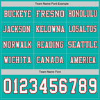 Custom Aqua White-Red Long Sleeve Authentic Football Jersey