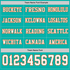 Custom Aqua White-Orange Long Sleeve Authentic Football Jersey