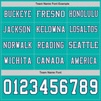 Custom Aqua White-Navy Long Sleeve Authentic Football Jersey