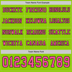 Custom Neon Green Pink-Black Long Sleeve Authentic Football Jersey