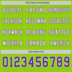 Custom Neon Green Purple-White Long Sleeve Authentic Football Jersey