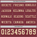 Custom Burgundy Cream Long Sleeve Authentic Football Jersey
