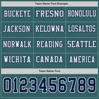 Custom Midnight Green Navy-White Long Sleeve Authentic Football Jersey