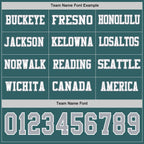 Custom Midnight Green Gray-White Long Sleeve Authentic Football Jersey