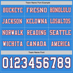 Custom Powder Blue White Royal-Red Long Sleeve Authentic Football Jersey