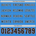 Custom Powder Blue Black White-Orange Long Sleeve Authentic Football Jersey