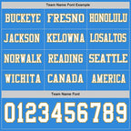 Custom Powder Blue White-Old Gold Long Sleeve Authentic Football Jersey