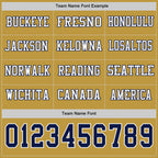 Custom Old Gold Navy-White Long Sleeve Authentic Football Jersey