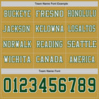 Custom Old Gold Green-White Long Sleeve Authentic Football Jersey