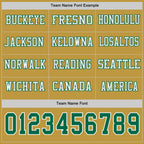 Custom Old Gold Kelly Green-White Long Sleeve Authentic Football Jersey