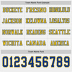 Custom White Royal-Yellow Long Sleeve Authentic Football Jersey