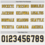 Custom White Navy-Gold Long Sleeve Authentic Football Jersey