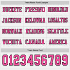 Custom White Pink-Black Long Sleeve Authentic Football Jersey