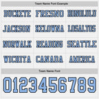 Custom White Light Blue-Black Long Sleeve Authentic Football Jersey