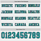 Custom White Teal-Black Long Sleeve Authentic Football Jersey