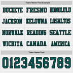 Custom White Midnight Green-Black Long Sleeve Authentic Football Jersey