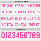 Custom White Pink Long Sleeve Authentic Football Jersey