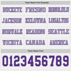 Custom White Purple-Gray Long Sleeve Authentic Football Jersey