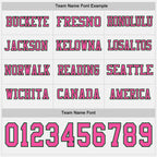 Custom White Pink-Green Long Sleeve Authentic Football Jersey