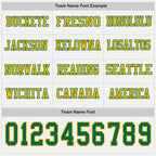 Custom White Kelly Green-Gold Long Sleeve Authentic Football Jersey