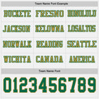Custom White Kelly Green-Old Gold Long Sleeve Authentic Football Jersey
