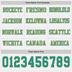 Custom White Teal-Old Gold Long Sleeve Authentic Football Jersey
