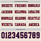 Custom Cream Navy-Red Long Sleeve Authentic Football Jersey