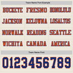 Custom Cream Royal-Orange Long Sleeve Authentic Football Jersey