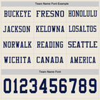 Custom Cream Navy Long Sleeve Authentic Football Jersey