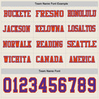 Custom Cream Purple-Orange Long Sleeve Authentic Football Jersey