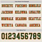 Custom Cream Green-Orange Long Sleeve Authentic Football Jersey