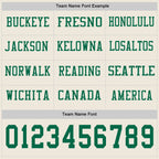 Custom Cream Kelly Green Long Sleeve Authentic Football Jersey