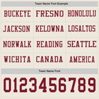 Custom Cream Crimson Long Sleeve Authentic Football Jersey