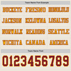 Custom Cream Crimson-Gold Long Sleeve Authentic Football Jersey