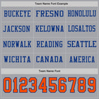 Custom Gray Orange-Royal Long Sleeve Authentic Football Jersey
