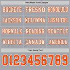 Custom Gray Orange-White Long Sleeve Authentic Football Jersey