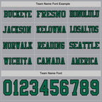 Custom Gray Kelly Green-Black Long Sleeve Authentic Football Jersey