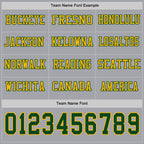Custom Gray Green-Gold Long Sleeve Authentic Football Jersey