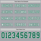 Custom Gray Kelly Green-White Long Sleeve Authentic Football Jersey