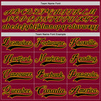 Custom Maroon Black-Gold Hockey Lace Neck Jersey