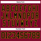 Custom Maroon Black-Gold Hockey Lace Neck Jersey