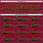 Custom Maroon Black-Old Gold Hockey Lace Neck Jersey