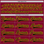 Custom Maroon Black-Gold Hockey Jersey