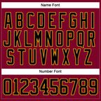 Custom Maroon Black-Gold Hockey Jersey