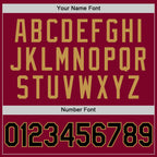 Custom Maroon Black-Old Gold Authentic Throwback Basketball Jersey