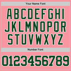 Custom Medium Pink Green-White Authentic Basketball Jersey